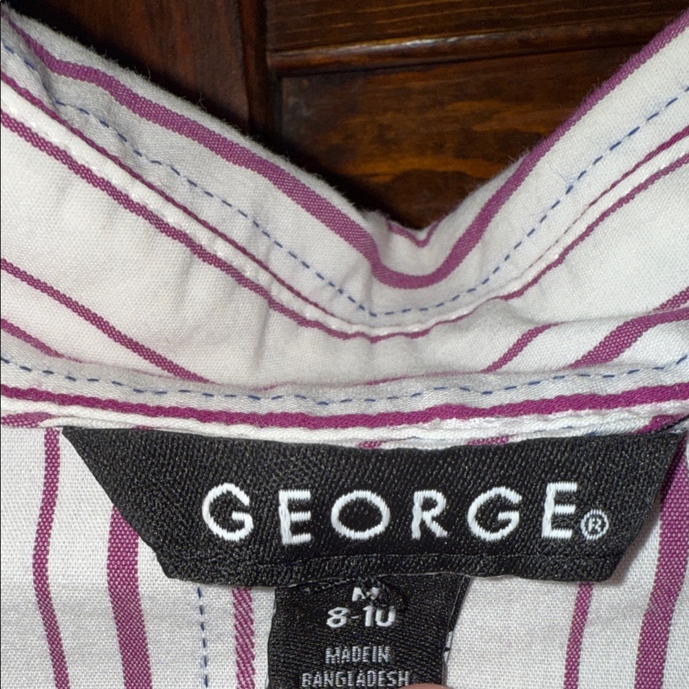 George Women’s Striped Button Down Shirt - Picture 2 of 8